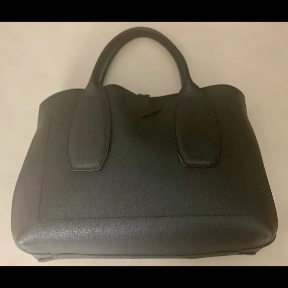 Longchamp 'Roseau' Leather Shoulder Tote Handbag, Black - Picture 4 of 8